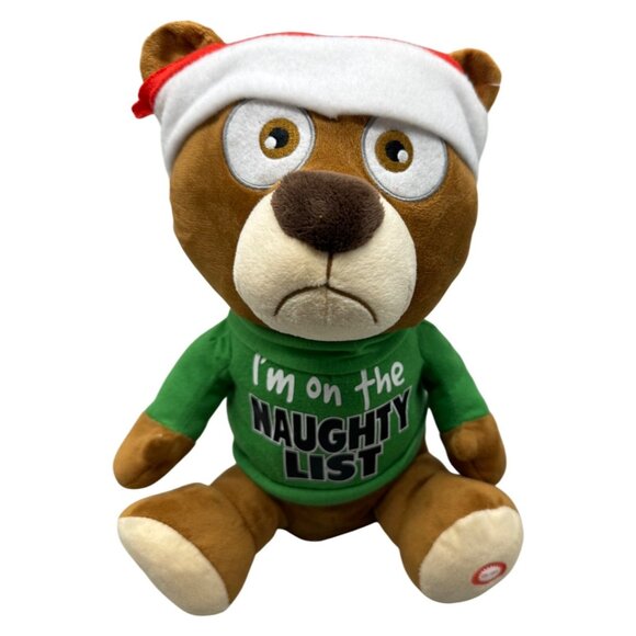 Fengtuo International Limited "Im On The Naughty List" Teddy Bear Santa Hat READ - Picture 1 of 9